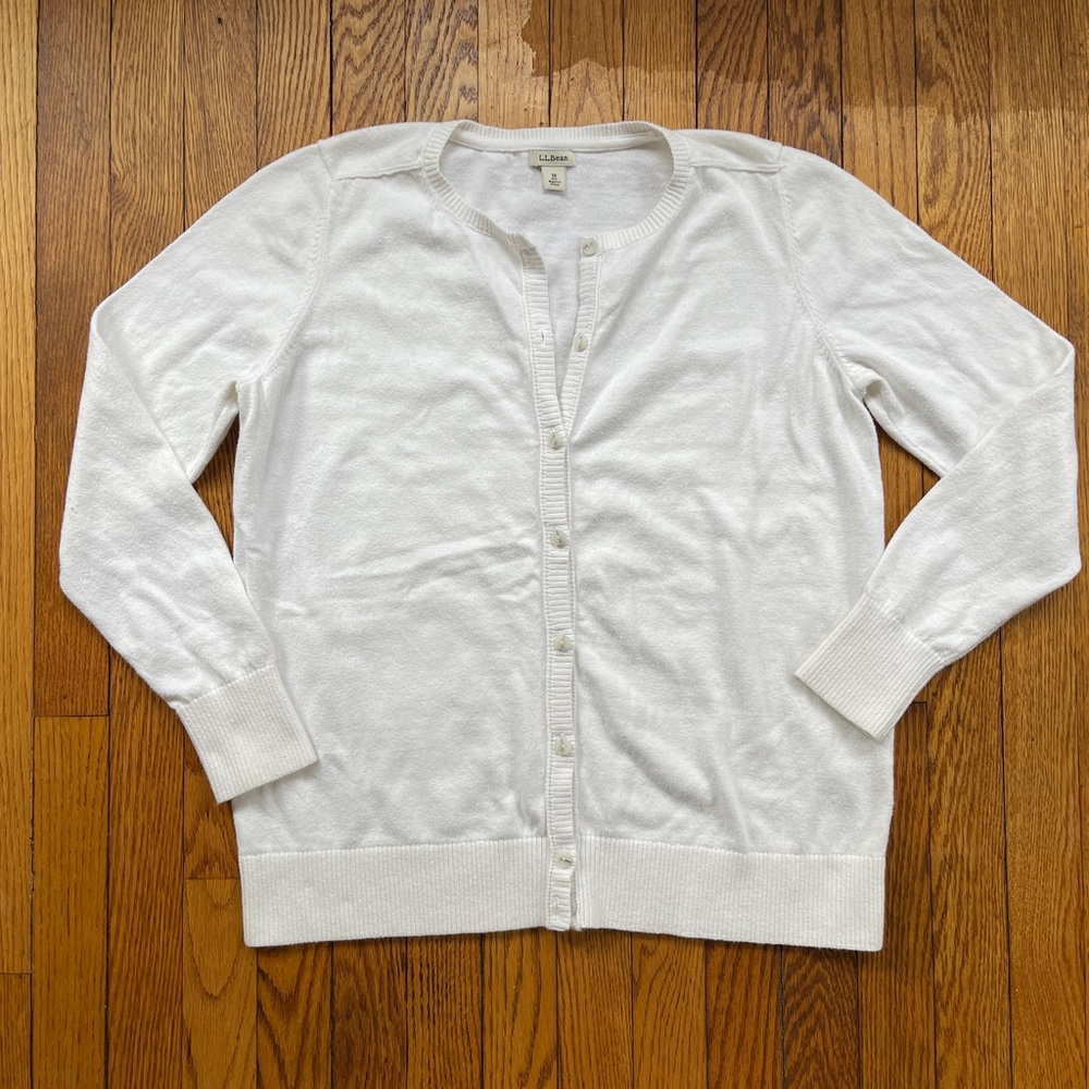 Classic White Cardigan Sweater